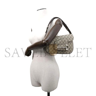 GUCCI BEIGE GG SUPREMECANVAS LEATHER HORSEBIT 1955 SHOULDER BAG 764155  (26.5*17*8cm)